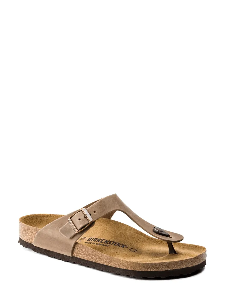 Birkenstock Gizeh Sandal in Tobacco Brown Oiled Leather