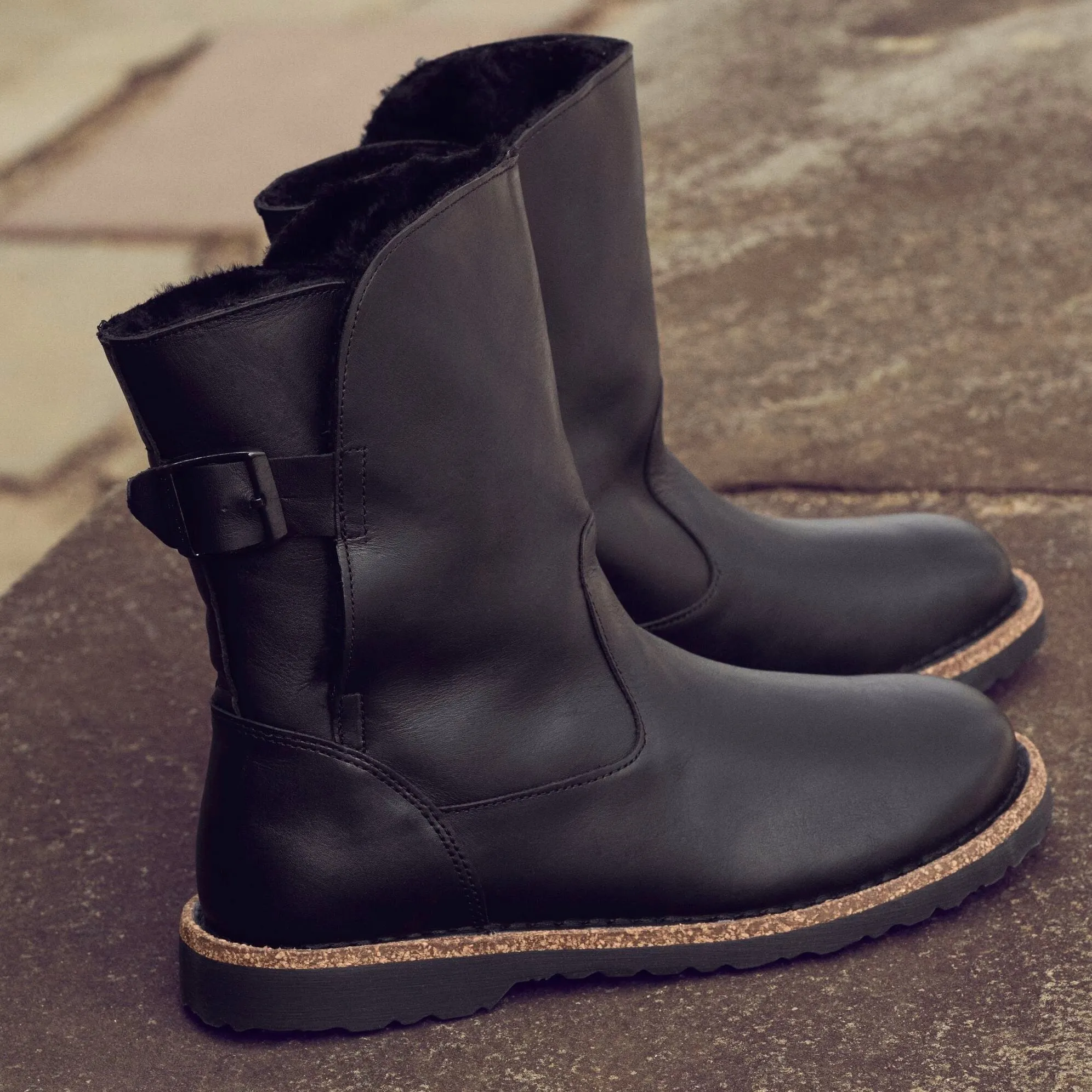 Birkenstock Limited Edition Uppsala black leather/black shearling
