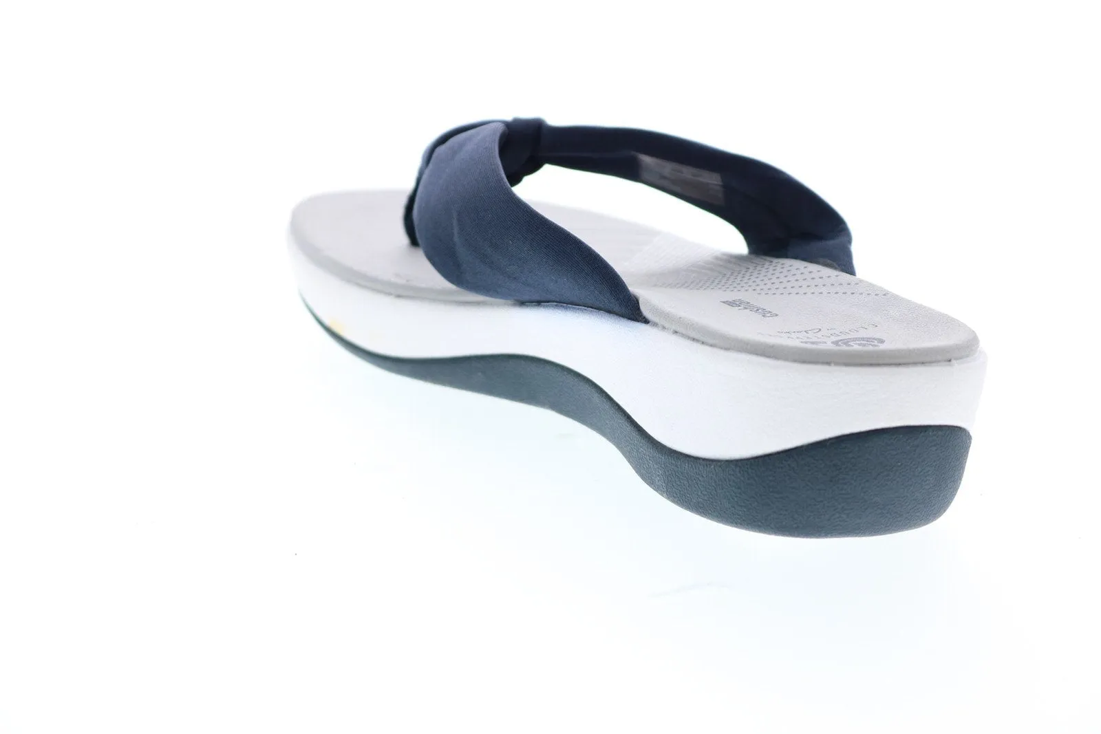 Clarks Arla Gilson 26126196 Womens Blue Canvas Slip On Flip-Flops Sandals Shoes