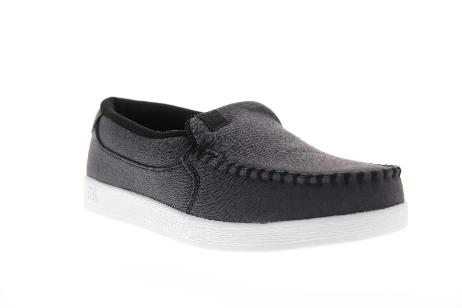 DC Villain TX SE ADYS100200 Mens Gray Canvas Slip On Skate Sneakers Shoes