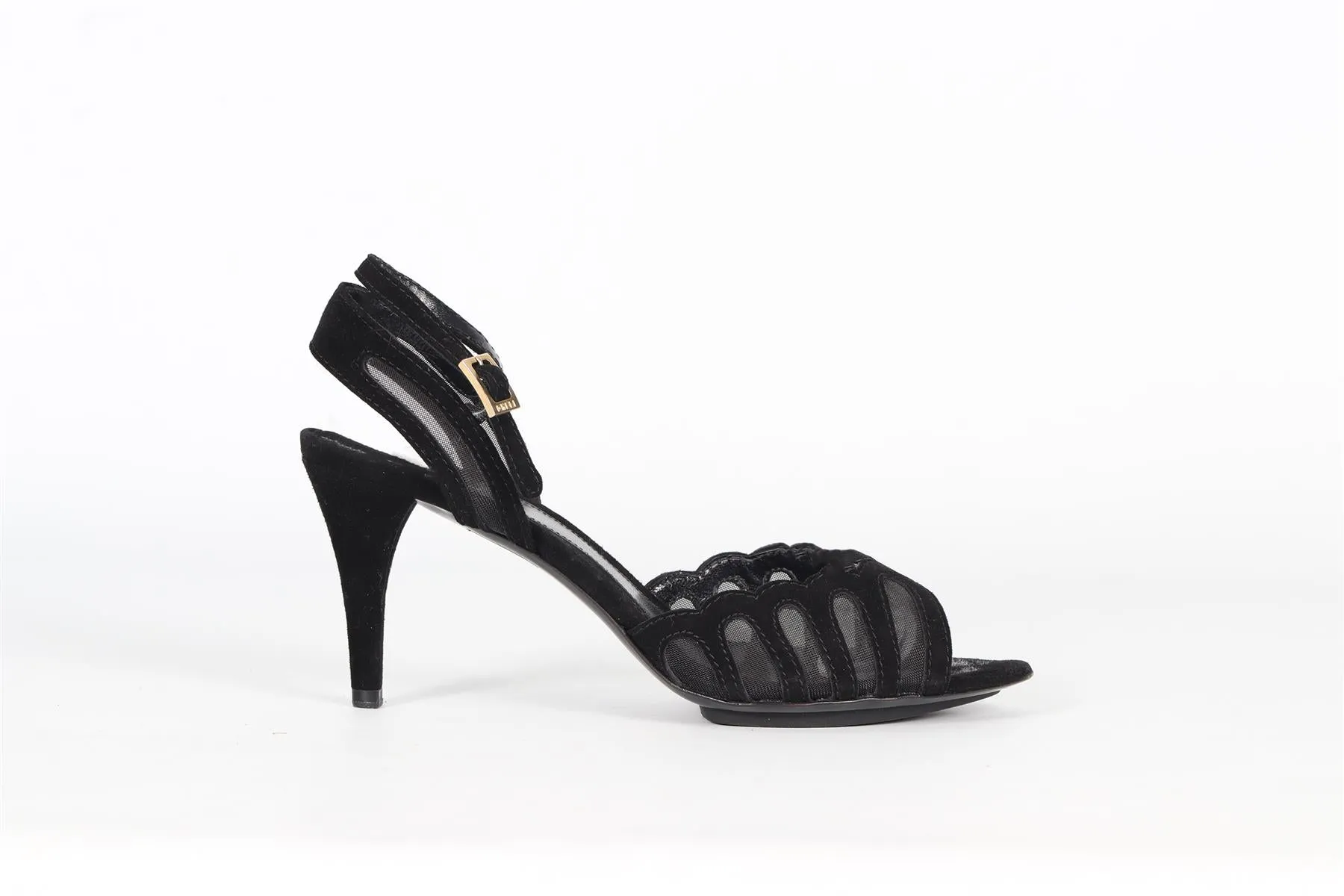 FENDI MESH AND SUEDE SANDALS EU 37 UK 4 US 7
