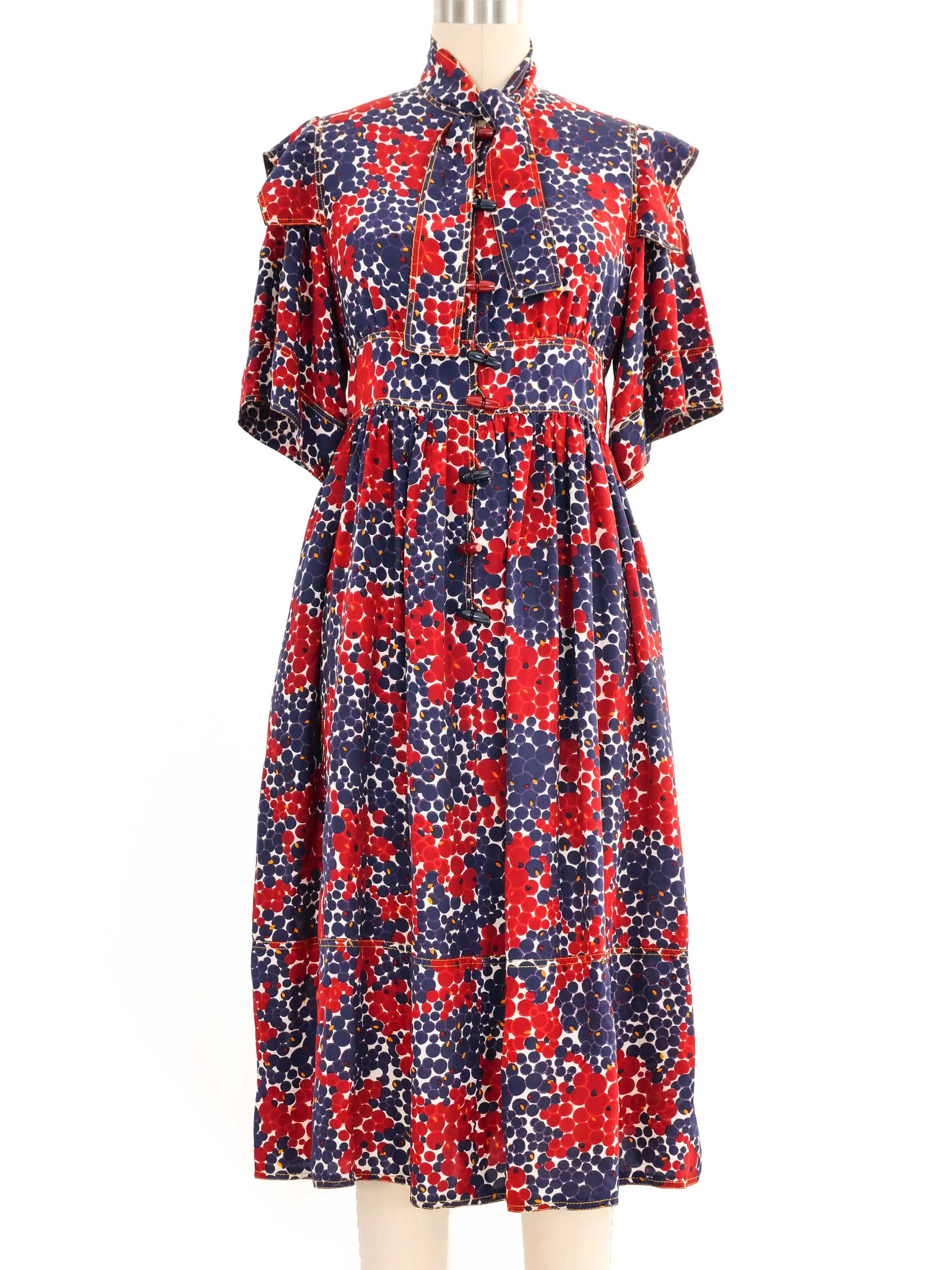 Jean Muir Ruffle Sleeve Shirt Dress