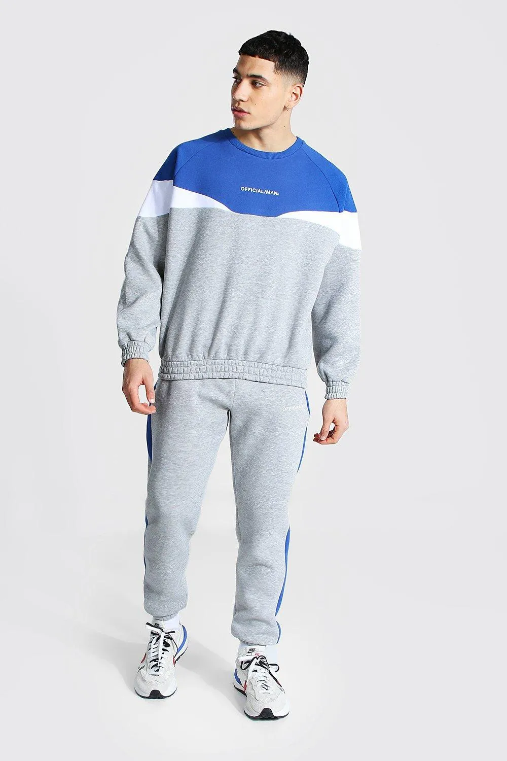 Official Man Colour Block Tracksuit | boohooMAN UK