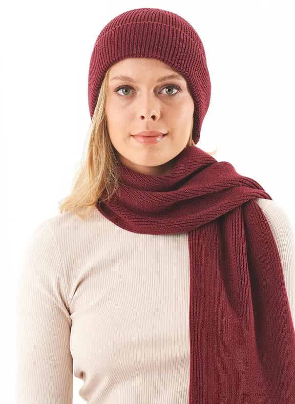 ORGANICATION Unisex Scarf Organic Cotton Bordeaux