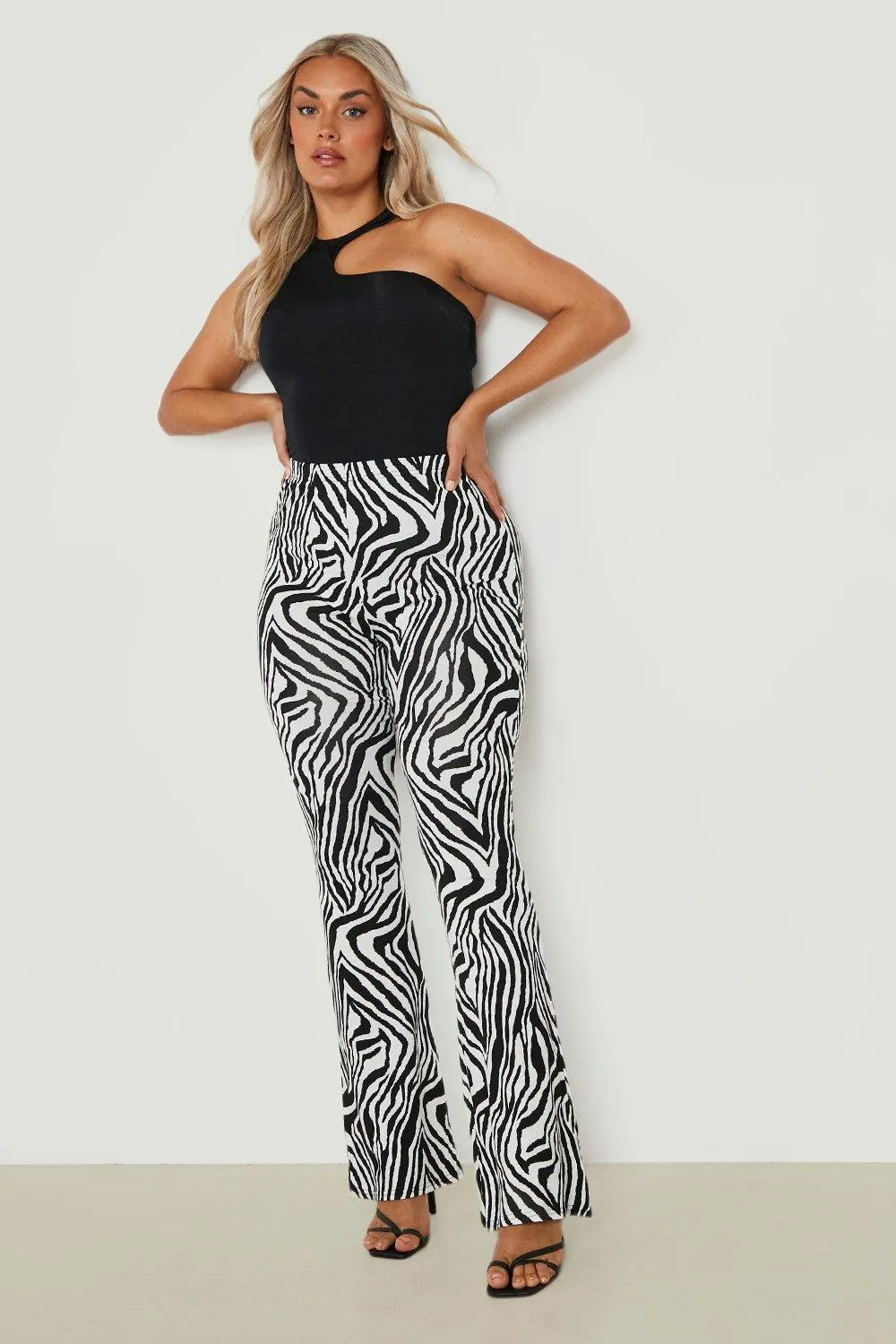 Plus Zebra Flare Pants