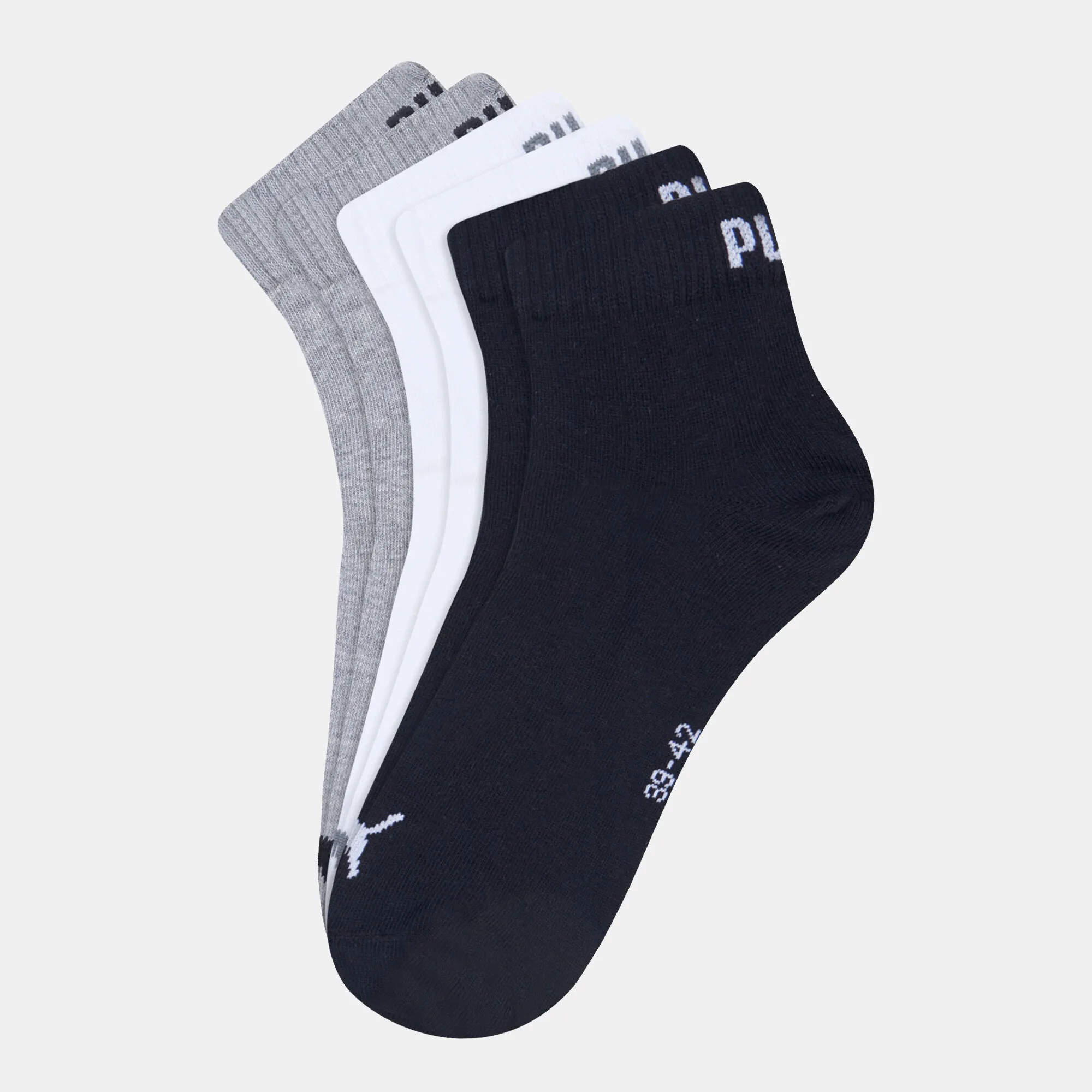 PUMA Logo Solid Ankle Socks (3 Pairs)