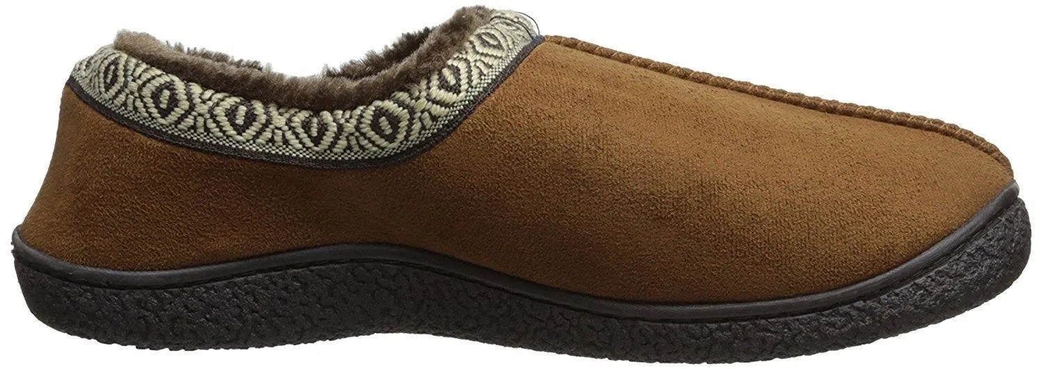 Totes ISOTONER Men's Microsuede Slip-On Slipper (Medium - 8-9, Cognac)